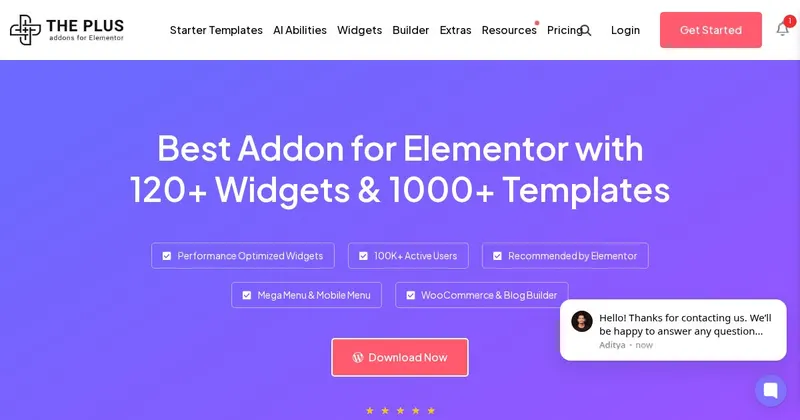 The Plus Addons for Elementor — image supplied by the vendor