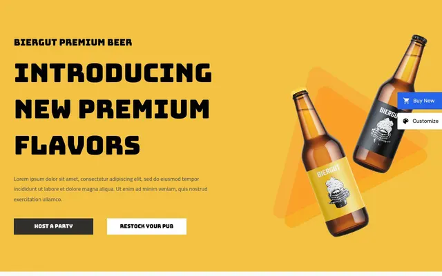 Beer Launch Landing Page — screenshot of the live demo, taken by us