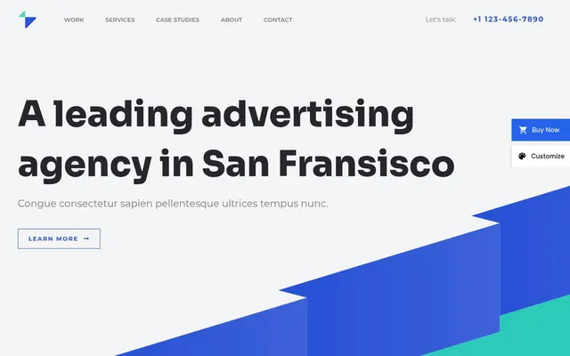 Advertising Agency — screenshot of the live demo, taken by us
