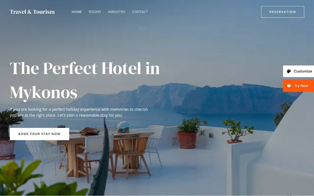 Travel & Tourism — screenshot of the live demo, taken by us